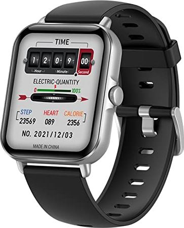 CHYAJIG Smart Watch Horloges Vrouwen 1.69 Kleurenscherm Full Touch Smart Watch Mannen Bluetooth Call Health Smartwatch for Android en IOS Telefoon (Color : Silver)
