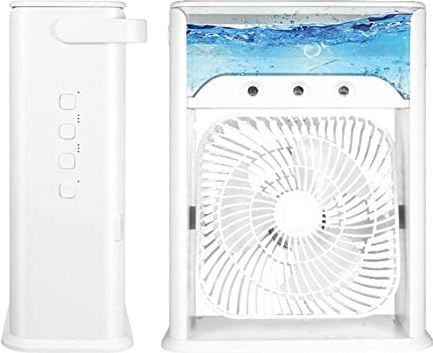 TeeTree Portable Air Conditioner,Portable Air - Small Desktop Cooling Fan, Evaporative Conditioner with 3 Wind Speeds, Mini Air Fan for Home, Office, Dorm, Car, Camping Tent