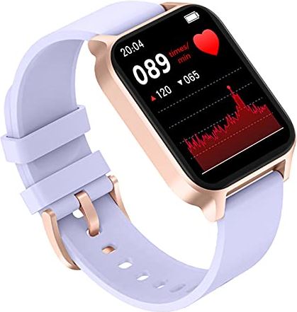 QAQQQQFGG Smart Watch Fitness Tracker 1.69" Touch Screen Heart Rate Sleep Monitor IP67 Waterproof Fitness Watch Smartwatch Pedometer Activity Trackers Smart Watch for Men Women for Android iOS White (Purple)