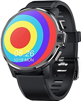 XSERNR Smart Watch 1,6 inch 4G Sport Hartslag Slaap Monitor Smart Horloge Stappenteller Calorie Waterdicht IP68 Stopwatch 9 Sportmodi Multifunctioneel horloge wangdi (Color : Black tape)
