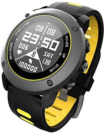 Ldelw Bluetooth smartwatch GPS Fitness Hartslag Tracker Armband Band Mode Outdoor Sport Smart Polsband for Mannen Dames Dames Geel sunyangde