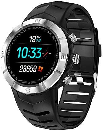 Ldelw Smartwatch Fitness Tracker Ronde Touch Screen Sport Smart Watch IP67 Waterdichte hartslagmeter Bluetooth-polsbandje for mannen Dames Dames Zilver sunyangde