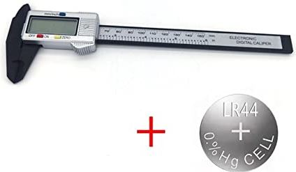 HUACHEN-CHAO Digitale remklauw elektronische koolstofvezel Vernier remklauwen 150mm / 100mm Plastic gauge micrometer liniaal meten gereedschap instrument (Color : Silver 15cm and BTR)