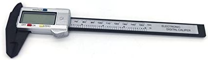 HUACHEN-CHAO Digitale remklauw elektronische koolstofvezel Vernier remklauwen 150mm / 100mm Plastic gauge micrometer liniaal meten gereedschap instrument (Color : Silver 150mm)