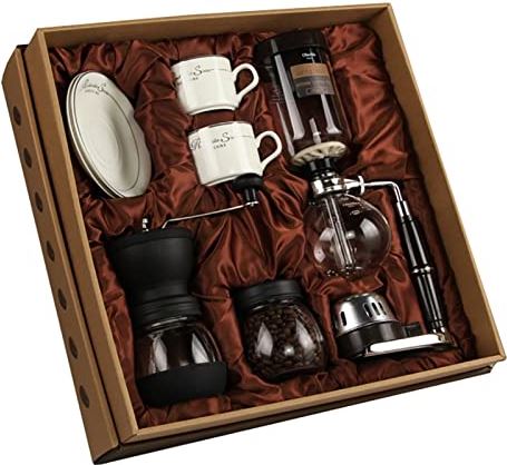 XJZHJXB Koffiemachines Vacuüm koffiemachines Sifon Koffiezetapparaat Sifonische koffiepot Klassiek Sifon Pot Koffie Pot Set met Koffiemolen, Ideaal cadeau voor koffieliefhebbers (Color : B)
