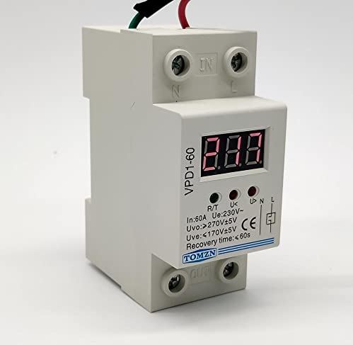 HKYBCF Zekeringsautomaat VPD1 40A 60A 220V Sluit de overspannings- en onderspanningsbeveiligingsrelais aan op de voltmeterspanningsmonitor weer 227 (Rated Current: 40A)