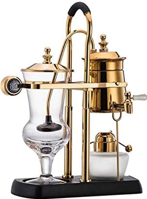 THGJACH Family Balance Siphon Koffiezetapparaat Siphon Brewer Roestvrijstalen beugel (goud) (Color : A, Size : 35.5x23.5x10cm)