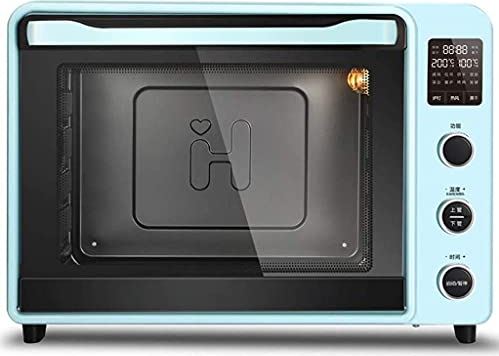 SUNWEIHAOA Elektrische Oven Thuis Bakken Multifunctioneel Volautomatisch Antislip Antiaanbaklaag Barbecuemachine Met Hoge Capaciteit Zelfinstelbare Tijd 40L Mini-Ovens (Kleur: Roze) (Blauw) (Blauw) Esthetisch E