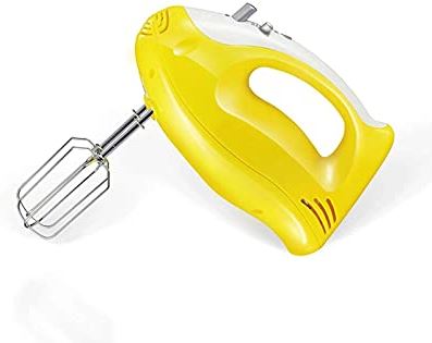 XBWZBXN Huishoudelijke 5-speed Compacte handmixer met slimme ingebouwde klopper opslag - Handheld Egg Beatter - Heavy Duty Mini Small Kitchen Mixing Machine (Color : Yellow)