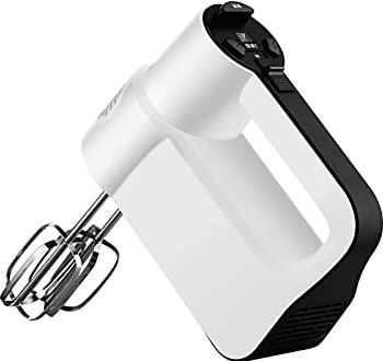 XBWZBXN Huishoudelijke Mini Handheld Whisk, Snelheid Handmixer met Turbo Handheld Keukenmixer Inclusief kloppers, deeghaken en opslagcase