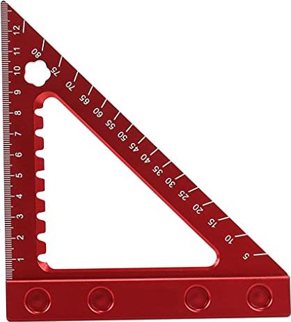 Sraeriot Houtbewerkingsdriehoek liniaal 6inch aluminiumlegering hoek liniaal meetinstrument voor timmerman houtbewerking tool Praktische accessoires