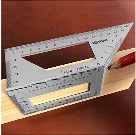 MINGJING HYTIANMING 1 stks Multifunctioneel vierkant 45/90 graden gauge hoek liniaal meten houtbewerking tool aluminium houtbewerking scriver t liniaal