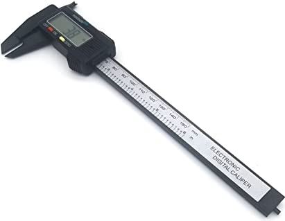 HUACHEN-CHAO Digitale remklauw elektronische koolstofvezel Vernier remklauwen 150mm / 100mm Plastic gauge micrometer liniaal meten gereedschap instrument (Color : Black 150mm)