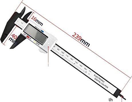 HUACHEN-CHAO Digitale remklauw Meet Koolstofvezel Vernier Remkers Plastic Elektronische Gauge Instrument Micrometer Diepte Liniaal Meetgereedschap (Color : Caliper Silvery 150)