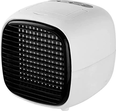 UUIINMNNM Portable Air Cooler Mini Handle Evaporative Personal Rechargeable Air Conditioner 2 Fan Speed Desktop Cooling Fan for Room Home Office (Color : White)