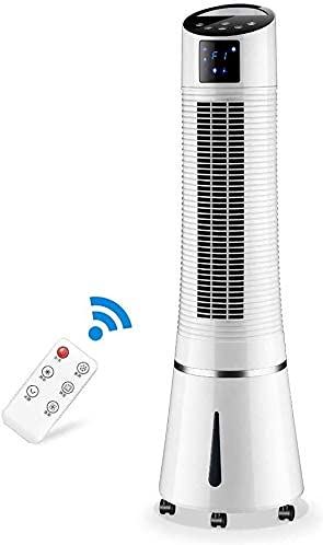 UUIINMNNM Air Cooler for Home Office Evaporative Coolers Fan Air Conditioner Humidification Moving Tower White Remote