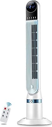 UUIINMNNM Air Cooler for Home Office Super High Super Strong Tower Fan Purifying Air 15h Timer 40W Motor LED Digital Display 3 Speeds White Air Conditioner 126cm