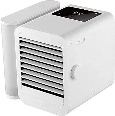 UUIINMNNM Portable Air Conditioner Fan 3 in 1 Personal Air Cooler and Humidifier Quiet USB Air Cooler Desk Fan with 2 Speeds and LED Light Mini Purifier for Home Room Office (White)