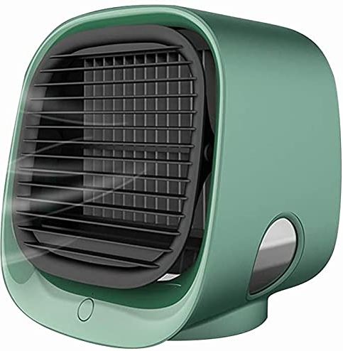 MHGD Persoonlijke luchtkoelerzuiveraar, mini-airconditioner Draagbare luchtkoeler, desktop-koelventilator met 3 snelheden voor thuiskamerkantoor (groen) (kleur: roze) (groen)