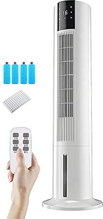 UUIINMNNM Air Coolers Evaporative Coolers Tower Portable Airconditoner Conditioner Super 5 Fan Speed Whit Remote Control Unit Quiet Humidifier Misting Fan for Home Office Bedroom (Color : White) (Wh