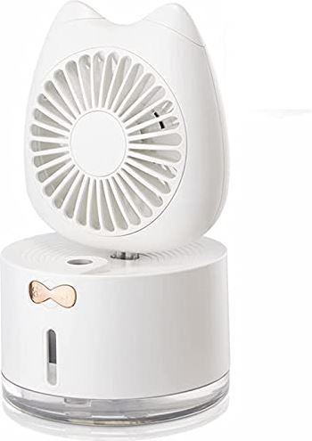 UUIINMNNM Portable Outdoor Air Conditioner Fan Personal Misting Humidifier Evaporative Air Cooler 3 Speeds Quiet Small Handled Table Fans for Home Patios with Build-in Battery (White)