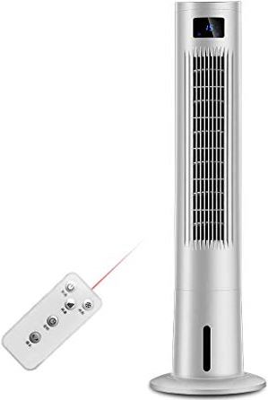 UUIINMNNM Air Cooler for Home Office 4 in 1 Quiet Oscillating Tower Fan with Evaporative Cooler Humidifier 3 Speed Setting Remote Control 12 Hour Timer White (Color : Size :)