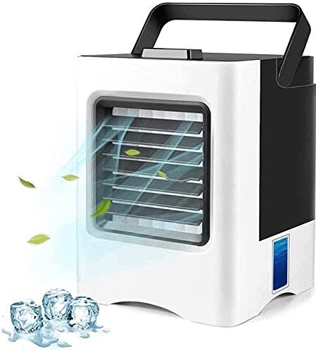 UUIINMNNM Portable Air Conditioner 3 Speeds Personal Air Conditioner Fan with Ice Tray Noiseless Evaporative Air Cooler for Home Office Room Desktop (White)