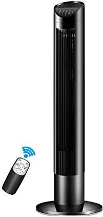 UUIINMNNM Mechanical Tower Cooling Fan Ultra-Quiet Digital Tower Fan Black Air-Conditioning Fan with Remote Control 3 Speed Control (Color : Fernbedienung)