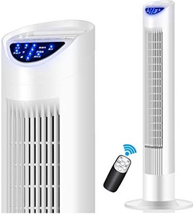 UUIINMNNM Mechanical Tower Cooling Fan Ultra-Quiet Digital Tower Fan White Air-Conditioning Fan with Remote Control 3 Speed Control (Color : Mechanical) (Remote Control)