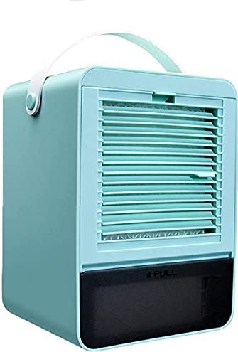 MHGD Draagbare luchtkoeler, geruisloze mini-airconditioner Kleine koeler Ventilator Luchtbevochtiger met 3 S voor thuiskantoor, roze (kleur: groen) (groen)