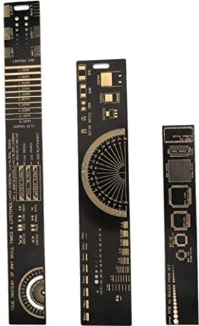 Sraeriot PCB-liniaal Set Engineering Printed Circuit Board Ruler Multifunctioneel meetinstrument 15/20 / 25cm 3 stks Industrie benodigdheden