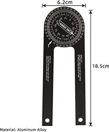 MINGJING HYTIANMING 1/4 inch dikke houtbewerking 360 horizontale hoek gauge aluminiumlegering gradenboog accurate lezen meetgereedschap meten liniaal (Color : A)