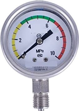 XWJSKJ Manometer roestvrijstalen luchtdruk gauge schokbestendige manometer (Color : White, Size : 0~6)