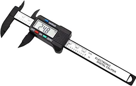 HUACHEN-CHAO Gereedschap Plastic Tdigital Vernier Remklauw 0-150mm 6 inch Lcd Elektronische koolstofvezel hoogtemeter micrometer meetinstrument (Color : 100MM-BLACK)
