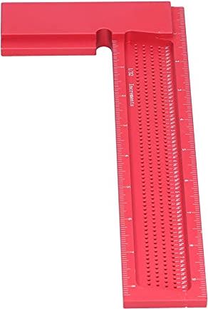 SALALIS Doorgestreept gereedschap, roestvrije draagbare L-type haakse liniaal voor meten en markeren(8 inch inch vierkant)