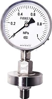 XWJSKJ Schroefdraad drukmeter roestvrij stalen diafragma manometer luchtdrukmeter (Color : White, Size : 0~0.1)