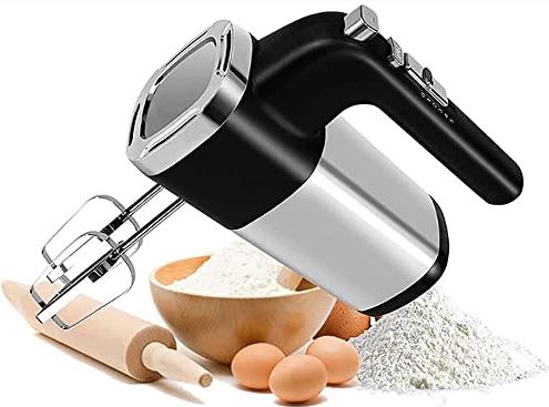 UUIINMNNM Hand Mixer 5-Speed Electric Hand Mixer with Turbo Stainless Steel Hand Mixer Electric Handheld Kitchen Mixer for Easy Whipping Mixing Cookies Brownies Cakes