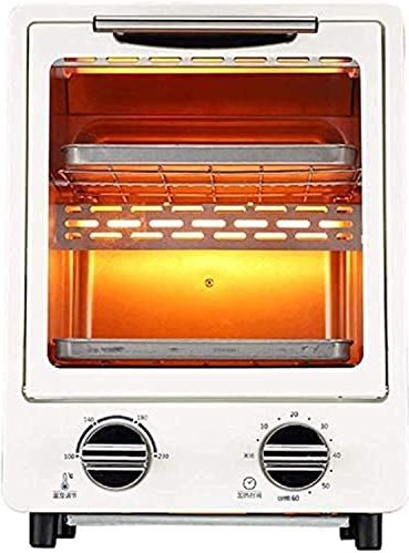 MXXHFC 12 liter mini elektrische oven, huishoud, retro elektrische oven, dubbele bakplaat ruimte, mini oven met elektrische grill, mini elektrisch fornuis en grill, 60 minuten timer, (Kleur: Wit) (Wit) (Wi