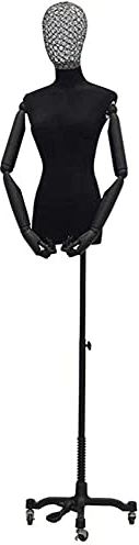 LYSGST Mannequin Torso Body Professional Female Mannequin Body Torso with Arm and Wire Head Tripod Stand Universal Wheel for Clothing Display