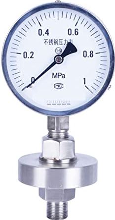 XWJSKJ Schroefdraad drukmeter roestvrij stalen diafragma manometer luchtdrukmeter (Color : Natural, Size : 0~40)