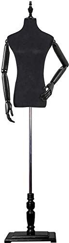 LYSGST Mannequin Manikin Body Adjustable Seamstress Dummies Manikins Mannequin Body Mannequin Torso in Black Display (A Small)