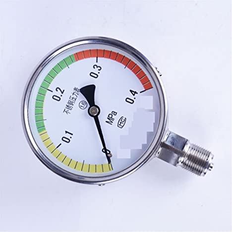 XWJSKJ Oliedrukmeter Roestvrijstalen manometer Micro-drukmeter Seismische manometer manometer (Color : White, Size : 0~0.4)