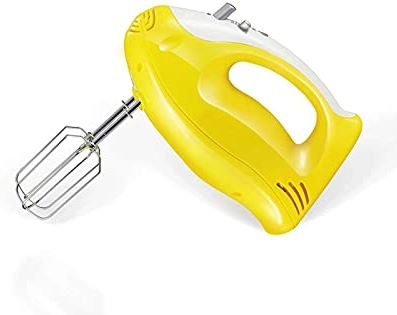 HFFKDL Huishoudelijke 5-speed Compacte handmixer met slimme ingebouwde klopper opslag - Handheld Egg Beatter - Heavy Duty Mini Small Kitchen Mixing Machine (Color : Yellow)