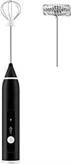XSERNR USB Oplaadbare Blender Milk Frother Handheld Elektrische Mixer Schuim Maker Roestvrij Whisk 3 Snelheid (Kleur: Wit) qujunji (Color : Black)