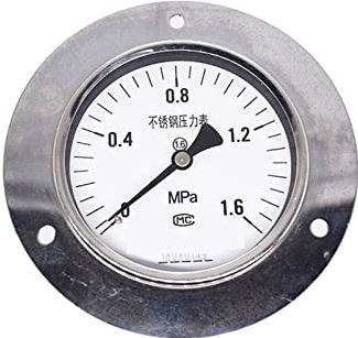 XWJSKJ Alle roestvrijstalen axiale riem rand manometer luchtdruk gauge schokbestendige manometer (Color : White, Size : 0~60)