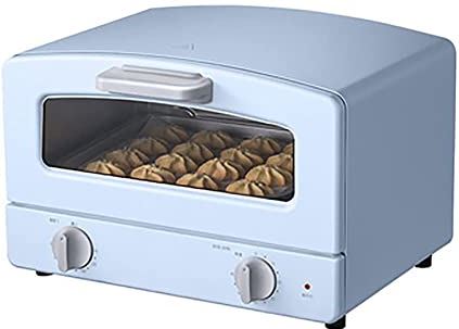 MXXHFC Elektrische oven, grill- en bakcombinatie, heteluchtoven aanrechtblad, geschikt voor frites, pizza, kip, cake, koekjes, gemakkelijk schoon te maken (roze) (blauw)