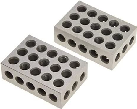 XWJSKJ 2PCS Precision Blocks Gehard Steel 1-2-3 Blocks 0.0001"; Precision Patched Machinist 123 Frees Tool 23 Gaten 25-50-75mm BLOK (Color : 1-2-3 inch)