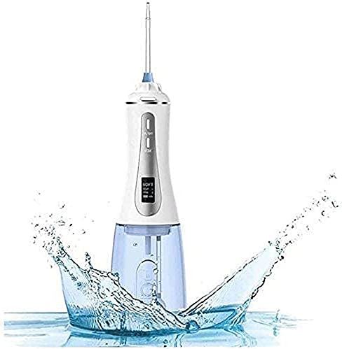 UUIINMNNM Water Dental flosser Oral Irrigator Adjustable Intensity Waterproof 300ml Detachable Tank Rechargeable Water flossers for Teeth Clean