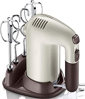 HFFKDL Elektrische handmixer, 5 snelheid 200W Krachtige handheld Whisk voor keuken bakken, inclusief opslagstandaard 2 kloppers en 2 deeghaken vaatwasser veilige accessoires