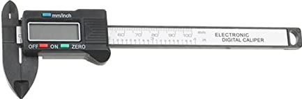 HUACHEN-CHAO 100/150 mm 4/6 inch Lcd Digitale elektronische koolstofvezel Vernier Caliper Gauge Micrometer Meetgereedschap 1M Meetlint (Color : Black 100)